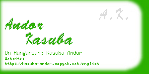 andor kasuba business card